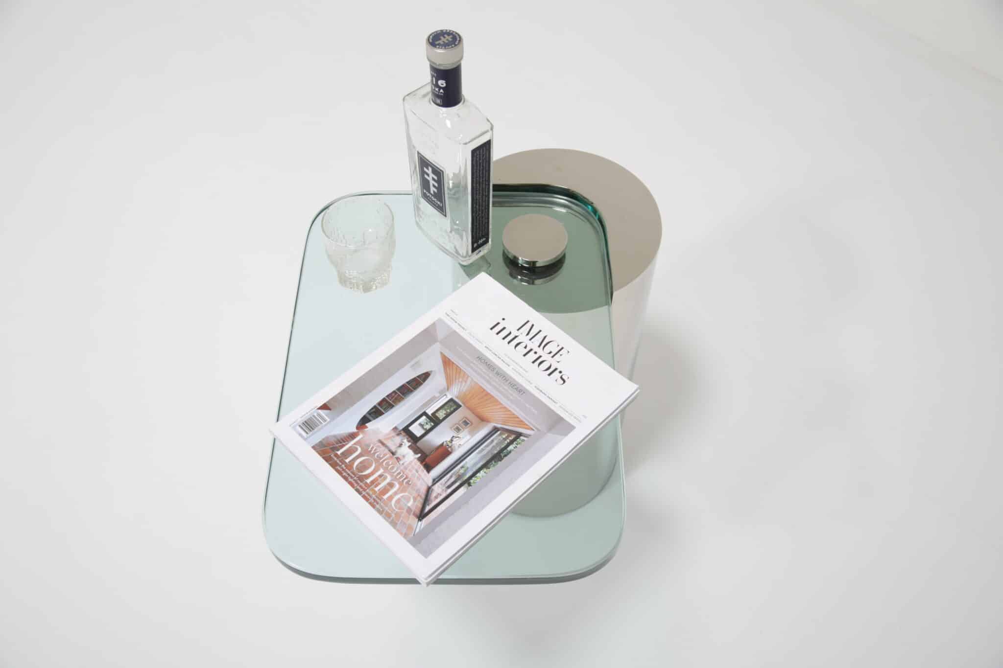 Karl Springer Cantilever Wine Table, chrome and glass. - Image 15
