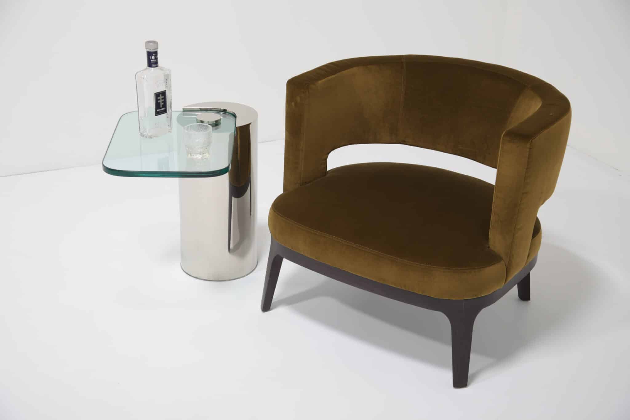 Karl Springer Cantilever Wine Table, chrome and glass. - Image 9